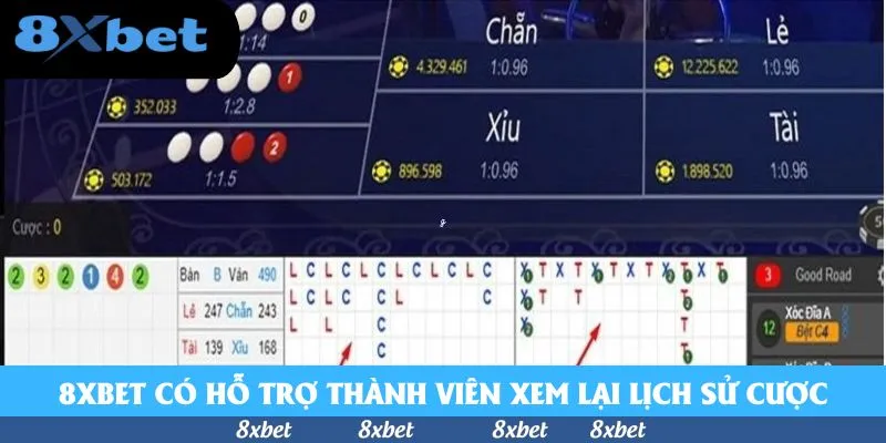 8xbet có hỗ trợ thành viên xem lại lịch sử cược